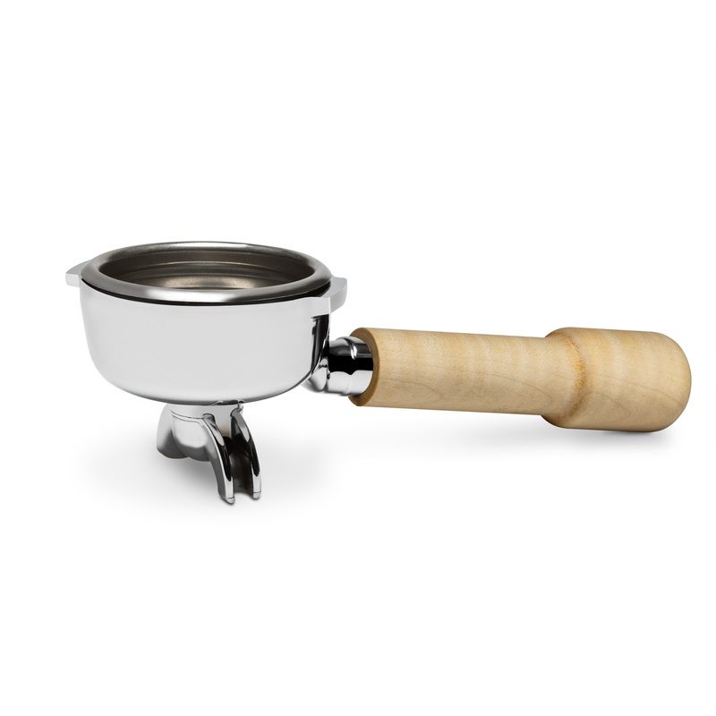 Complete Bezzera Portafilter with Tiger Maple Handle – Double Spout