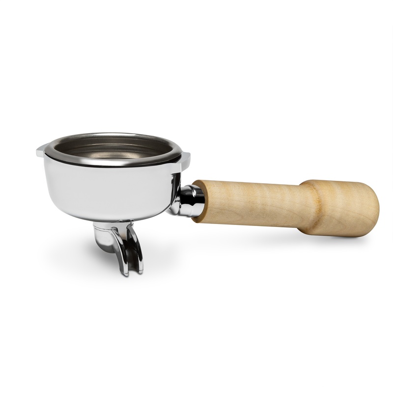 Complete Bezzera Portafilter with Tiger Maple Handle – Single Spout