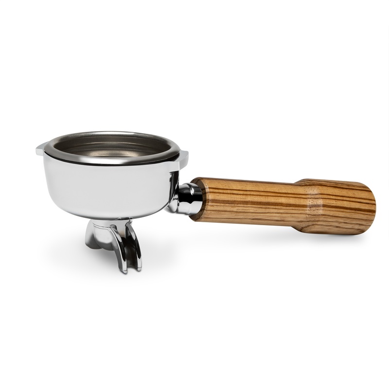 Complete Bezzera Portafilter with Zebra Wood Handle – Double Spout