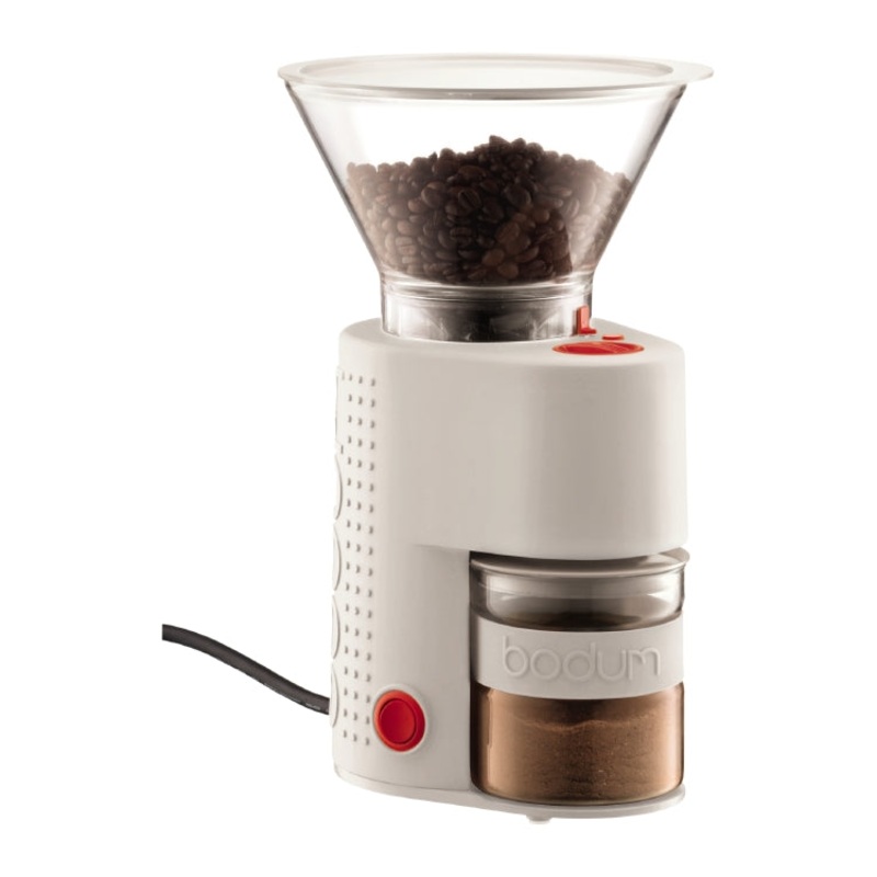 Bodum Bistro Burr Coffee Grinder in White