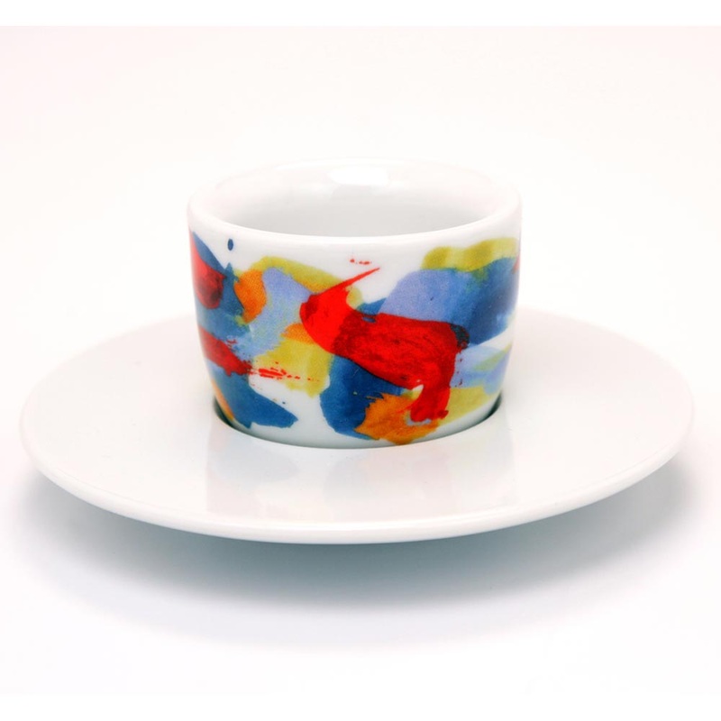 Francis Francis! Mou Cup and Saucer Red/Lightblue