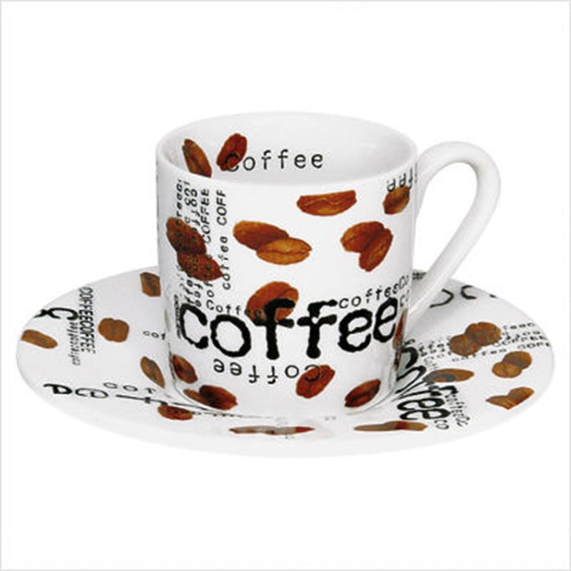 Konitz 3oz Coffee Collage Espresso Cup and Saucer