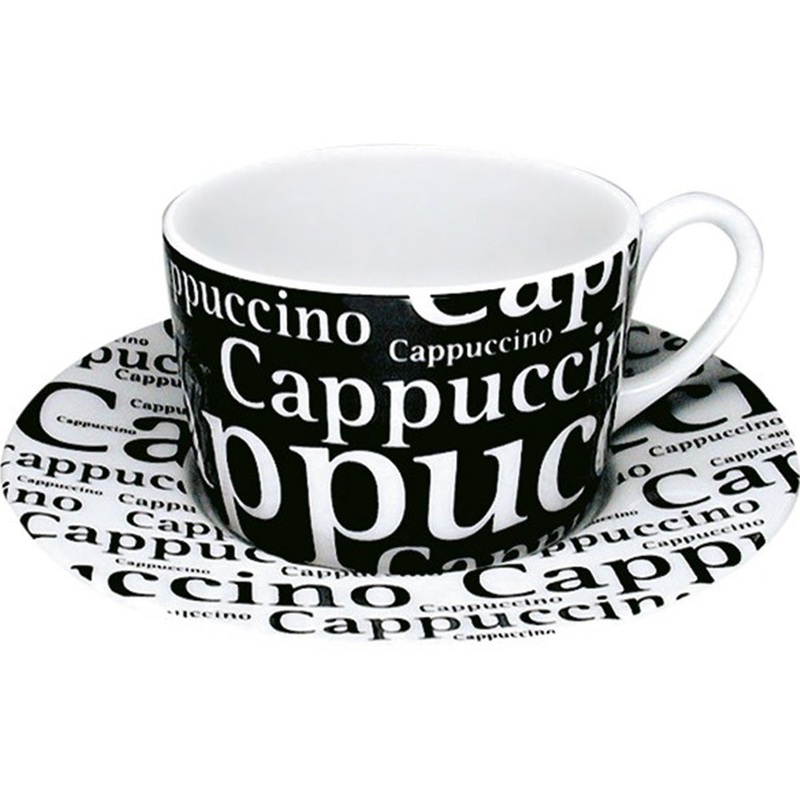 Konitz 7oz Writing Cappuccino Cup and Saucer