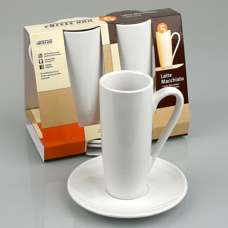 Konitz Two 8oz Latte Macchiato Cups & Saucers