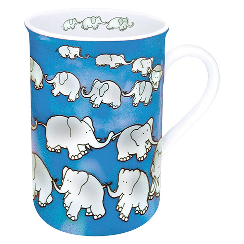 Waechtersbach Chain of Elephants 19oz Mega Mug in Blue