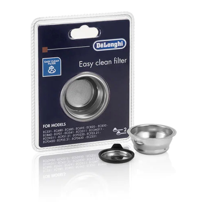 DeLonghi Easy Clean Replacement Filter Basket for Select Espresso Machines – 2 Cups