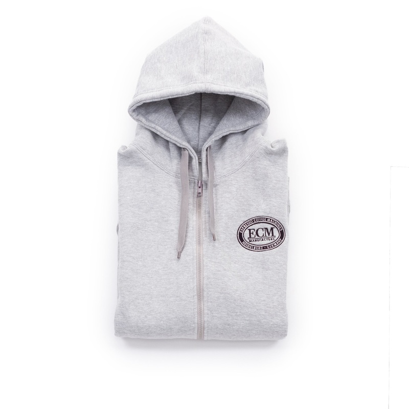 ECM Grey Logo Zip-Up Hoodie – Size M