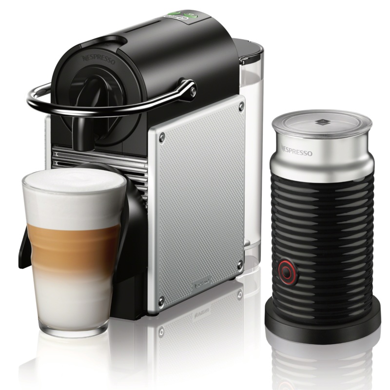Nespresso Pixie Espresso Machine by DeLonghi with Aeroccino – Aluminum