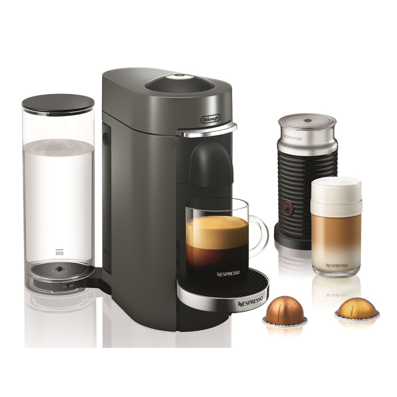 Nespresso Vertuo Plus Deluxe Espresso Machine by DeLonghi with Aeroccino – Titan